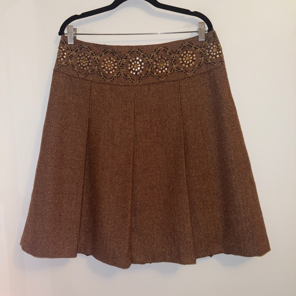 Ann Taylor LOFT Embroidered Tweed A-Line Skirt | Size 12 | Academia 🍂 - Picture 5 of 10